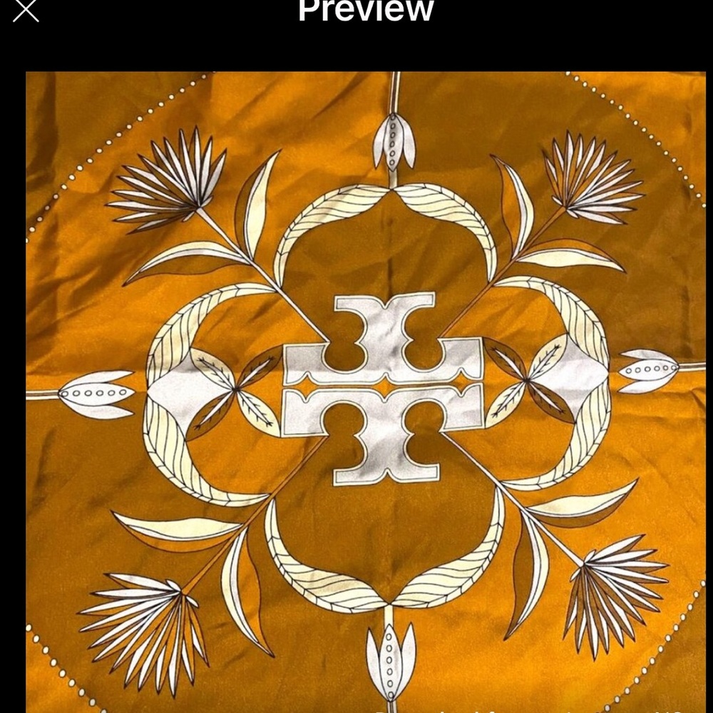 Bundle Tory Burch Orange Scarf and Necklace - Picture 5 of 9
